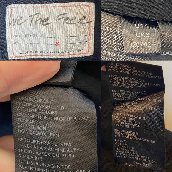 Free People Emilia Vegan Faux Leather Black Moto Vest size Small - Picture 7 of 7